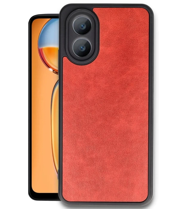 Newface Oppo A38 Kılıf Aras Deri Kapak - Kırmızı