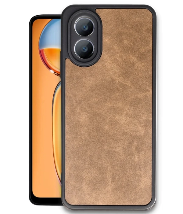 Newface Oppo A38 Kılıf Aras Deri Kapak - Taba