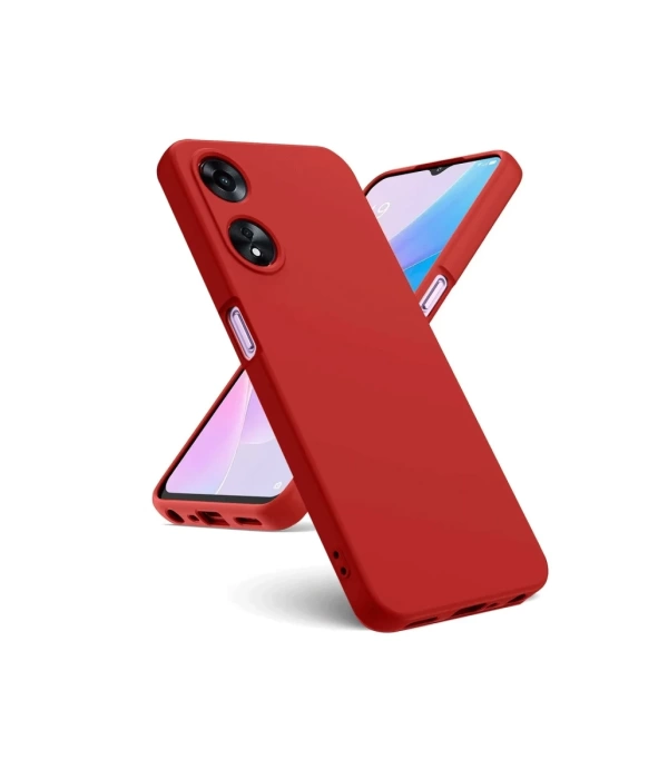 Newface Oppo A38 Kılıf First Silikon - Kırmızı