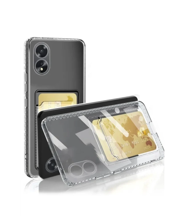 Newface Oppo A38 Kılıf Kart Şeffaf Silikon - Şeffaf