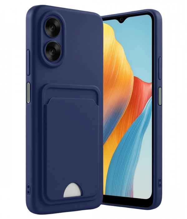 Newface Oppo A38 Kılıf Kelvin Kartvizitli Silikon - Lacivert
