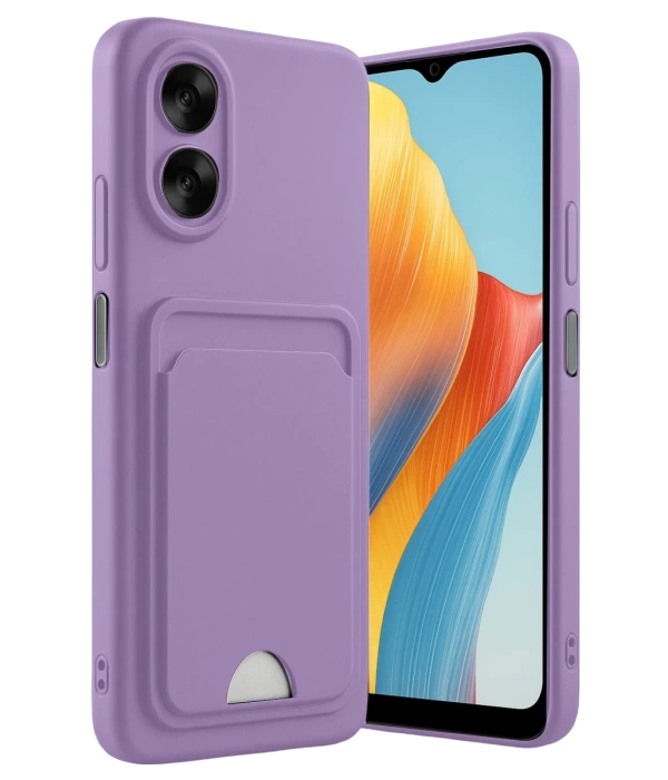 Newface Oppo A38 Kılıf Kelvin Kartvizitli Silikon - Lila