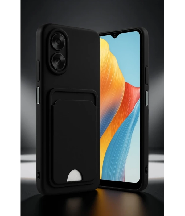 Newface Oppo A38 Kılıf Kelvin Kartvizitli Silikon - Siyah