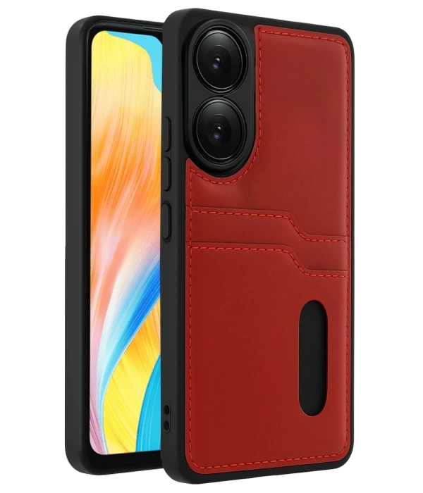 Newface Oppo A38 Sara Kartvizitli Deri Kılıf