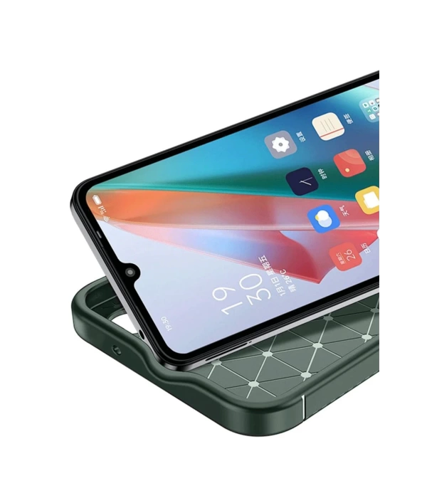 Newface Oppo A60 Kılıf Auto Focus Karbon Kapak - Koyu Yeşil