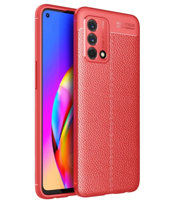 Newface Oppo A74 4G Kılıf Auto Focus Kapak - Kırmızı