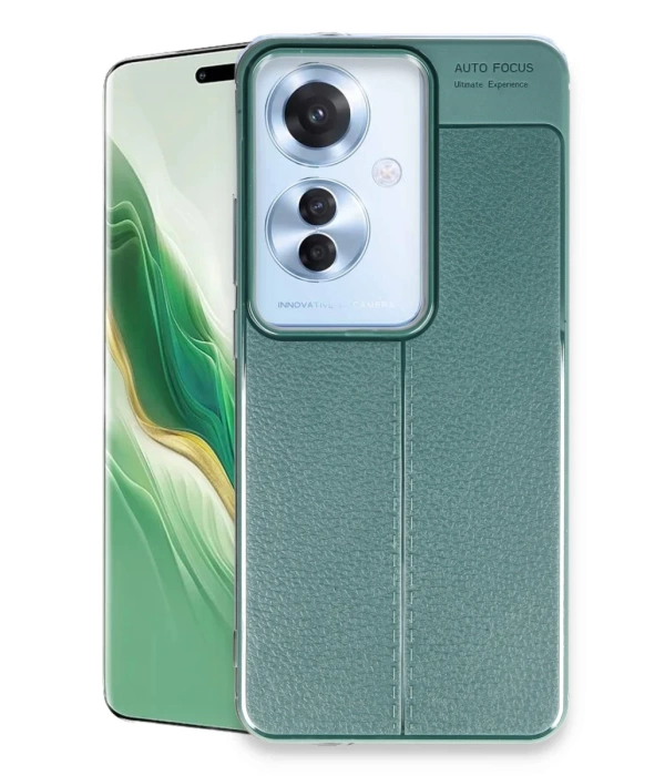 Newface Oppo Reno 11F Kılıf Auto Focus Kapak - Koyu Yeşil