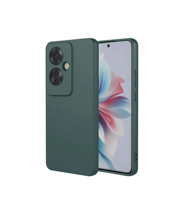 Newface Oppo Reno 11F Kılıf First Silikon - Koyu Yeşil