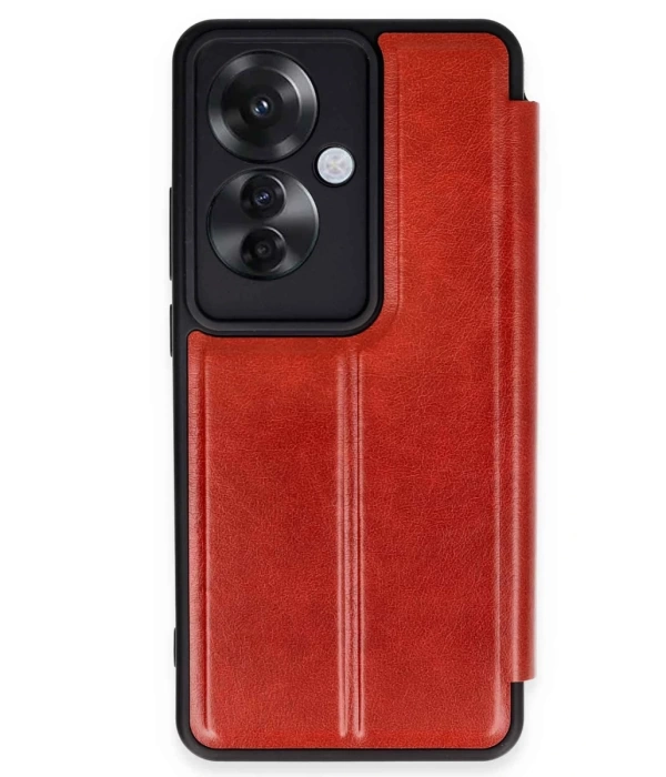 Newface Oppo Reno 11F Kılıf Flip Cover - Kırmızı