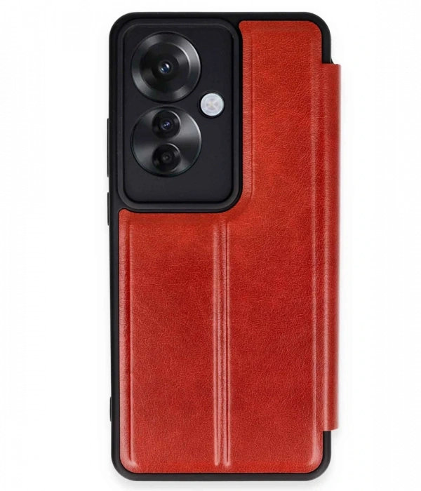 Newface Oppo Reno 11F Kılıf Flip Cover - Kırmızı