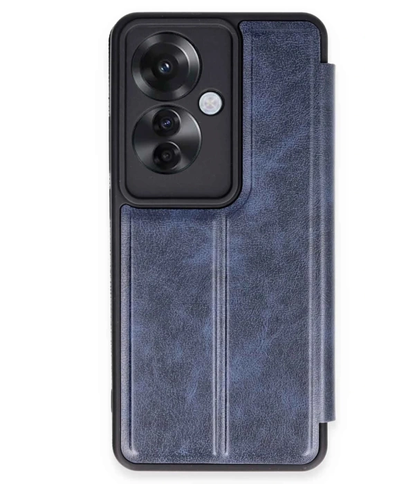 Newface Oppo Reno 11F Kılıf Flip Cover - Lacivert
