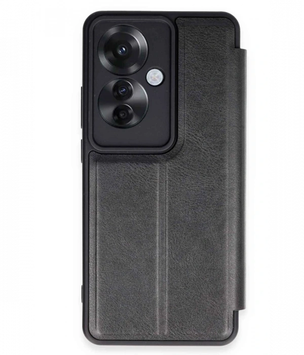 Newface Oppo Reno 11F Kılıf Flip Cover - Siyah
