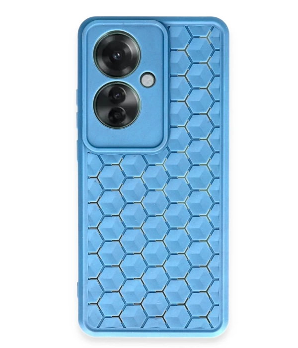 Newface Oppo Reno 11F Kılıf Petek Silikon Kapak - Mavi