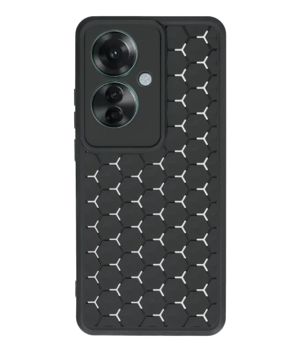 Newface Oppo Reno 11F Kılıf Petek Silikon Kapak - Siyah