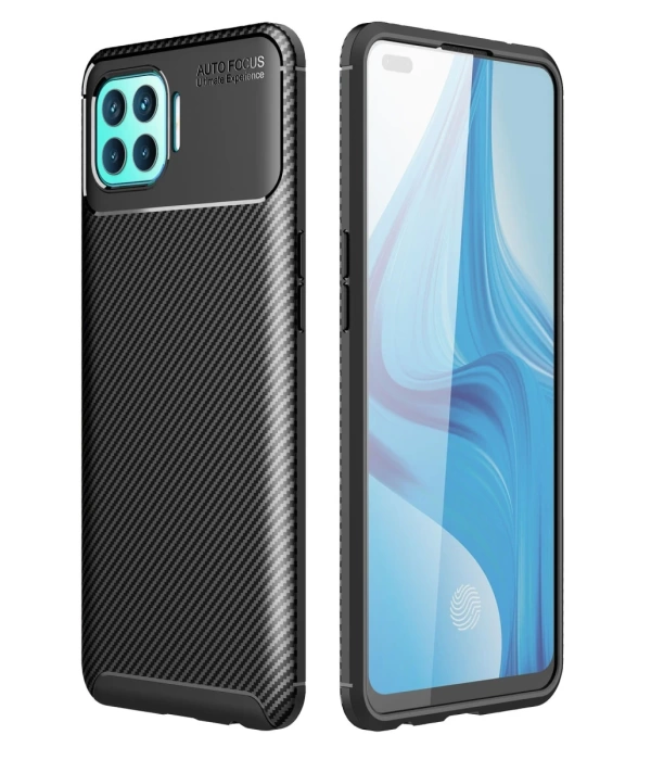 Newface Oppo Reno 4 Lite Kılıf Auto Focus Karbon Kapak