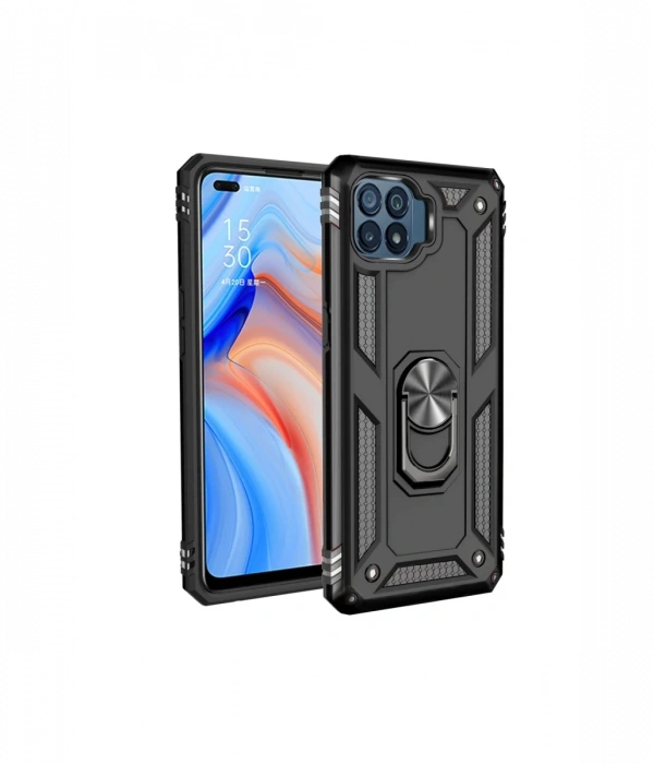 Newface Oppo Reno 4 Lite Kılıf Sofya Yüzüklü Silikon Kapak