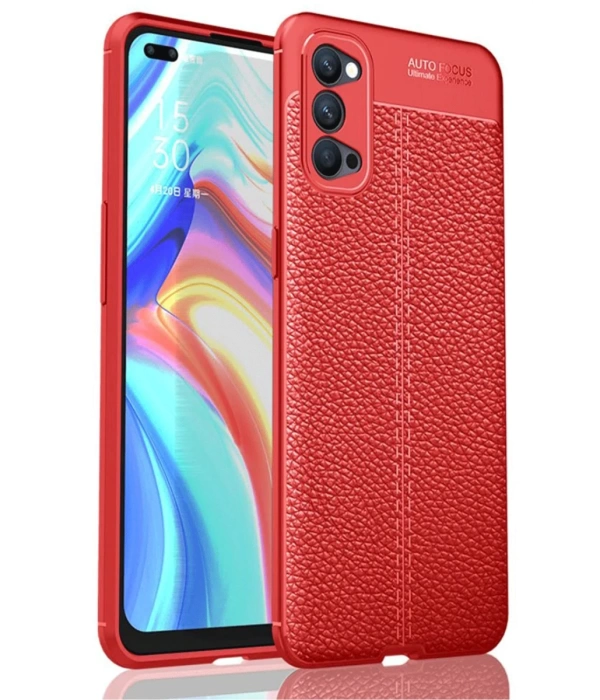 Newface Oppo Reno 4 Pro Kılıf Auto Focus Kapak - Kırmızı