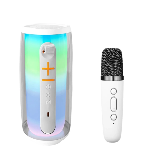 Newface Pluse 6 Mikrofonlu RGB Kablosuz Hoparlör - Beyaz