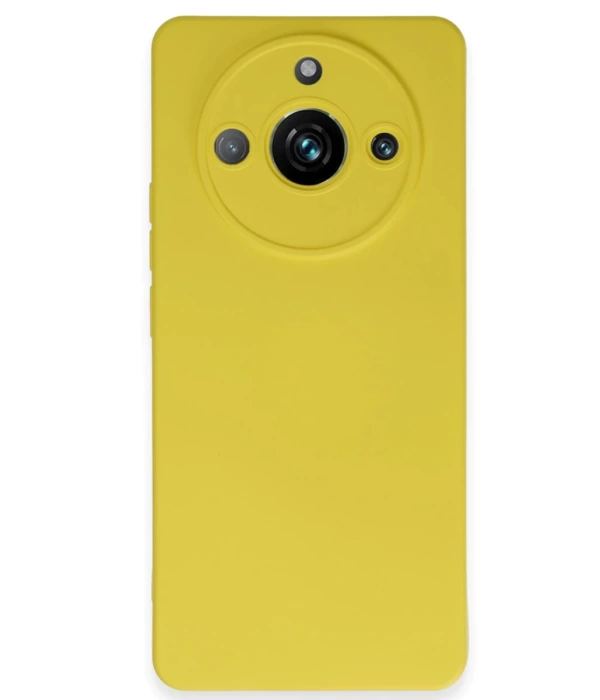 Newface Realme 11 Pro Kılıf Nano içi Kadife Silikon - Sarı