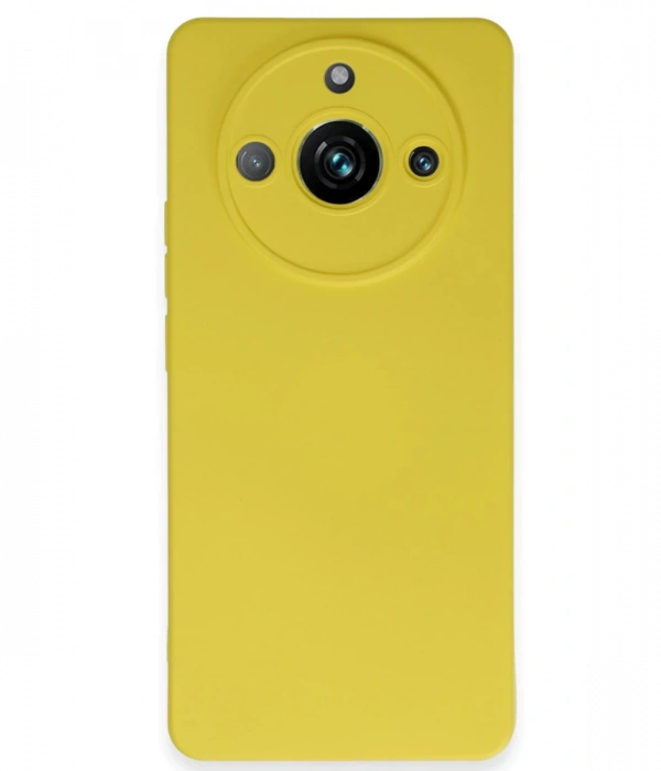 Newface Realme 11 Pro Kılıf Nano içi Kadife Silikon - Sarı