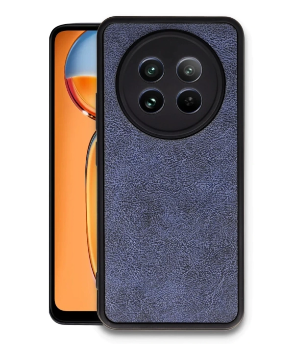 Newface Realme 12 5G Kılıf Aras Deri Kapak - Lacivert