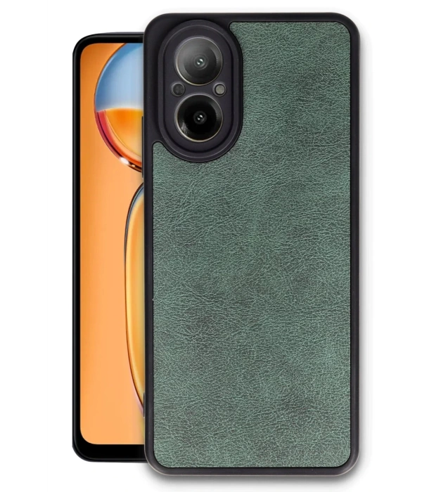 Newface Realme 12 Lite Kılıf Aras Deri Kapak - Koyu Yeşil