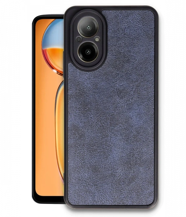 Newface Realme 12 Lite Kılıf Aras Deri Kapak - Lacivert