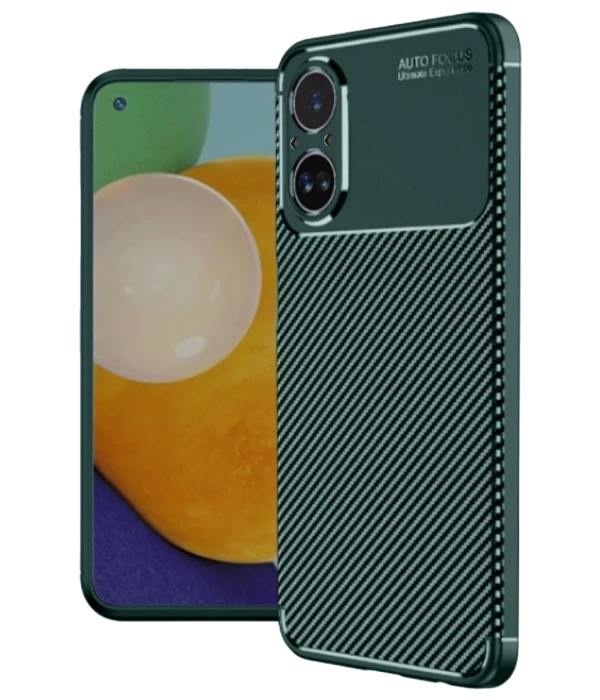 Newface Realme 12 Lite Kılıf Auto Focus Karbon Kapak - Koyu Yeşil