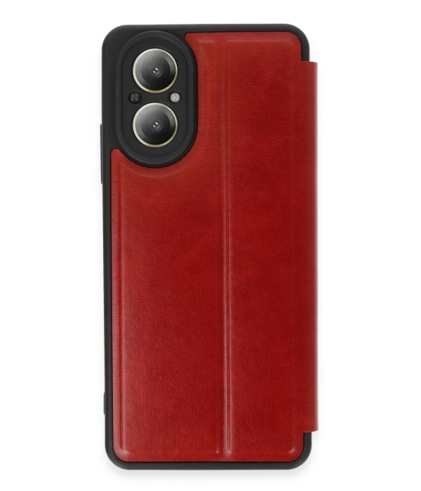 Newface Realme 12 Lite Kılıf Flip Cover - Kırmızı