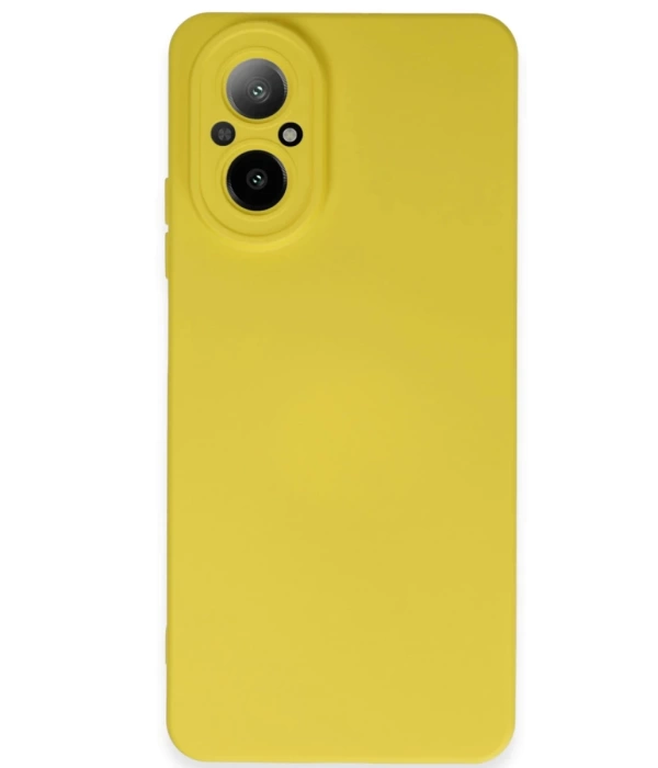 Newface Realme 12 Lite Kılıf Nano içi Kadife Silikon - Sarı