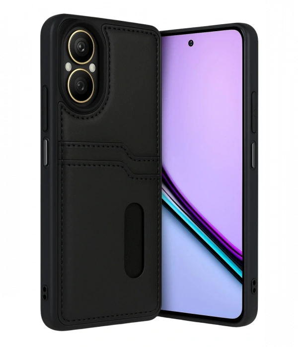 Realme 12 Lite Kılıf Sara Kartvizitli Deri Kılıf