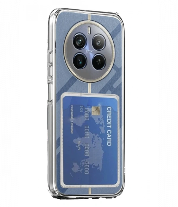 Newface Realme 12 Pro Kılıf Kart Şeffaf Silikon - Şeffaf
