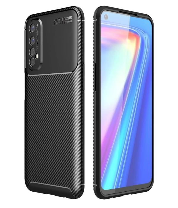 Newface Realme 7 Kılıf Auto Focus Karbon Kapak
