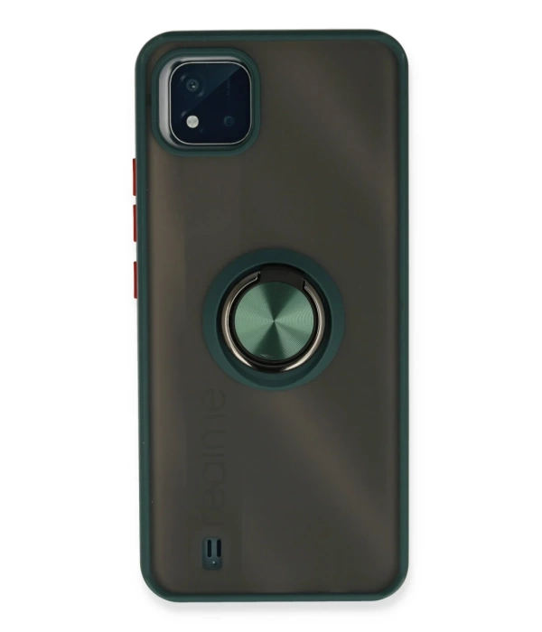 Newface Realme C11 2021 Kılıf Montreal Yüzüklü Silikon Kapak