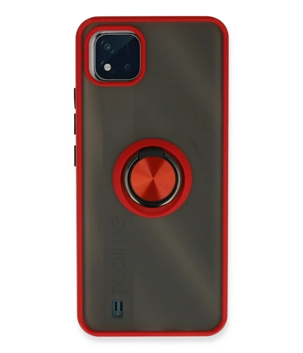 Newface Realme C11 2021 Kılıf Montreal Yüzüklü Silikon Kapak