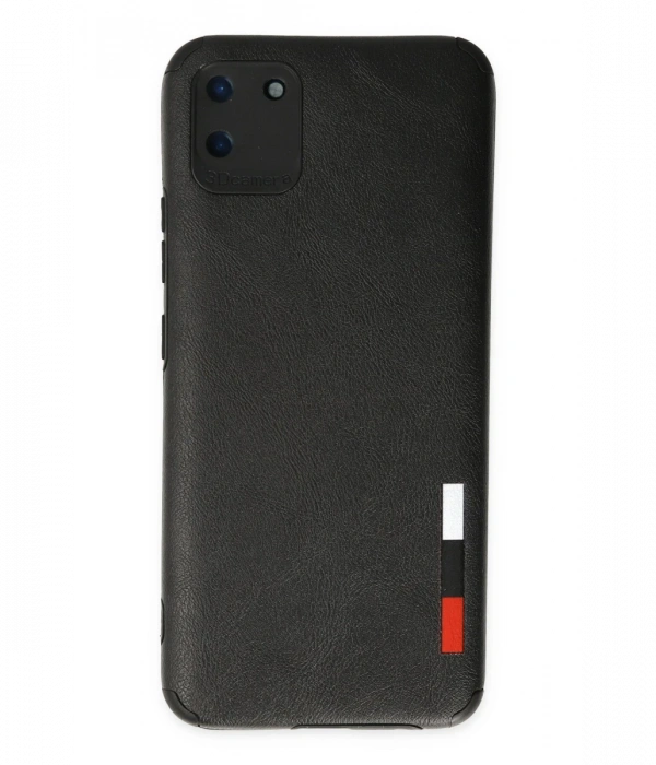 Newface Realme C11 Kılıf Loop Deri Silikon - Siyah