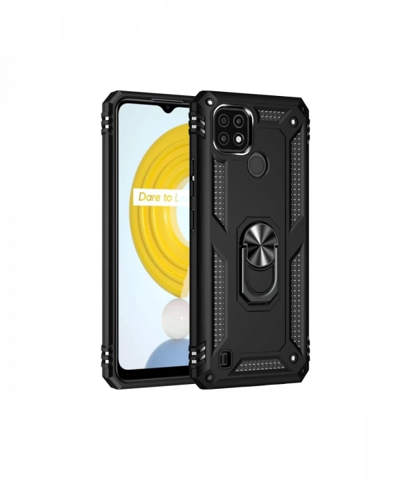 Newface Realme C21 Kılıf Sofya Yüzüklü Silikon Kapak