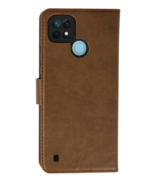 Newface Realme C21 Kılıf Trend S Plus Kapaklı Kılıf - Taba