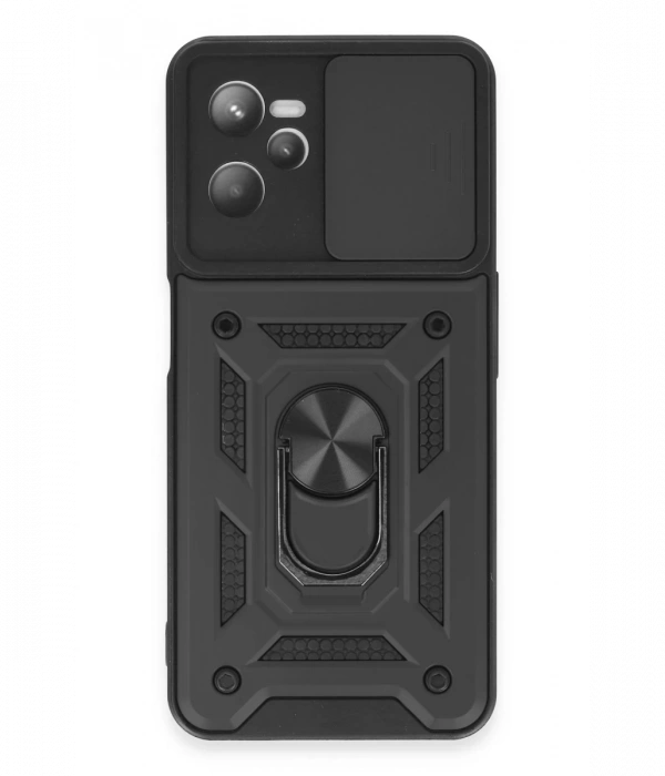 Newface Realme C35 Kılıf Pars Lens Yüzüklü Silikon
