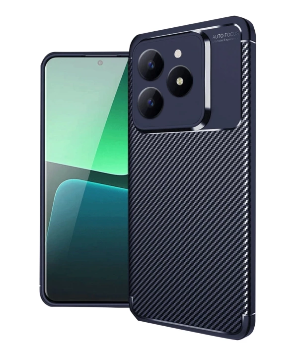 Newface Realme C61 Kılıf Auto Focus Karbon Kapak - Lacivert