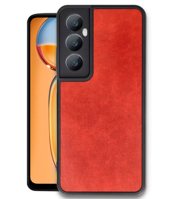 Newface Realme C65 Kılıf Aras Deri Kapak - Kırmızı