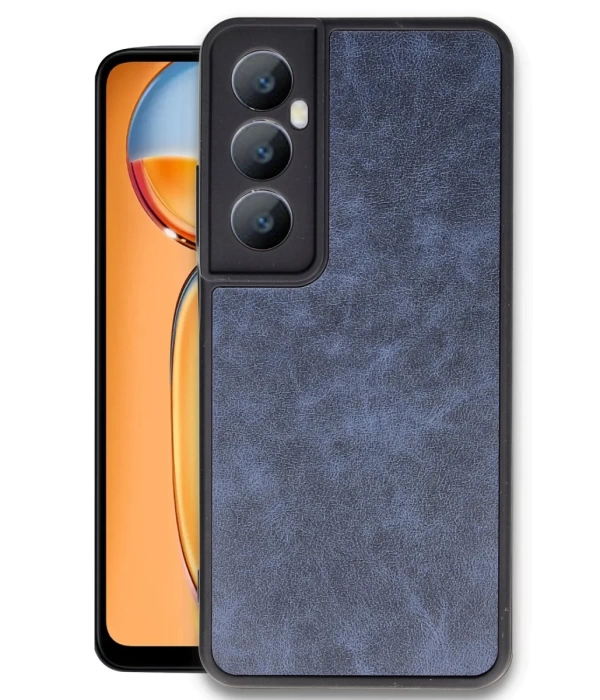 Newface Realme C65 Kılıf Aras Deri Kapak - Lacivert