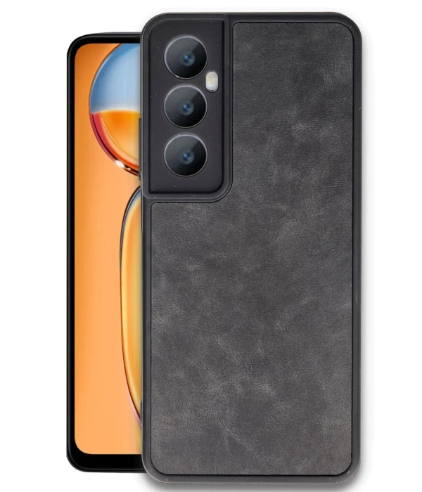 Newface Realme C65 Kılıf Aras Deri Kapak - Siyah