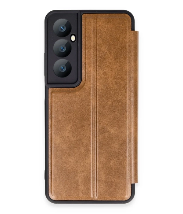 Newface Realme C65 Kılıf Flip Cover - Taba