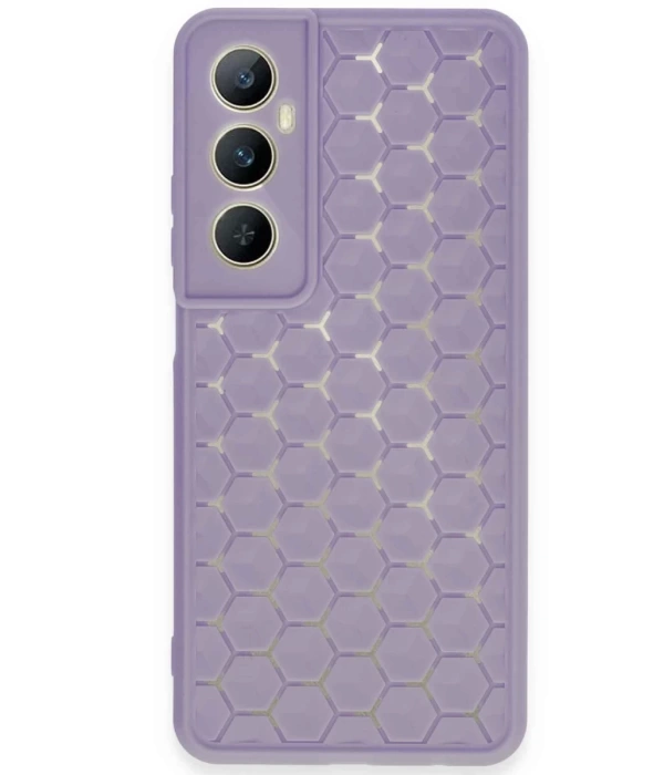 Newface Realme C65 Kılıf Petek Silikon Kapak - Lila