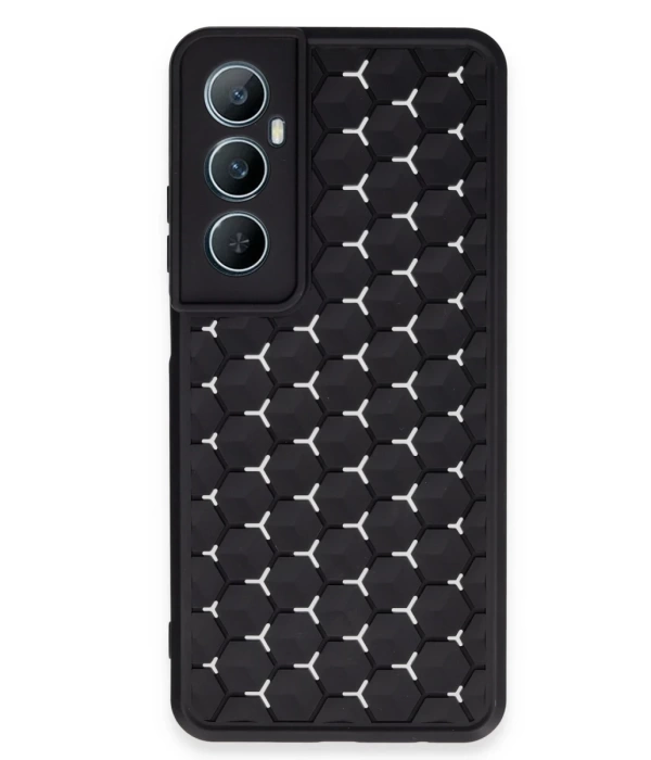 Newface Realme C65 Kılıf Petek Silikon Kapak - Siyah