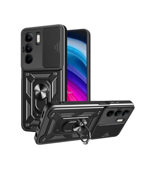 Newface Realme C75 4G Kılıf Pars Lens Yüzüklü Silikon