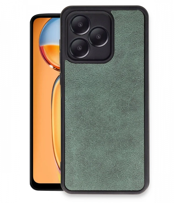 Newface Realme Note 50 4G Kılıf Aras Deri Kapak - Koyu Yeşil