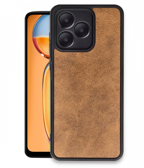 Newface Realme Note 50 4G Kılıf Aras Deri Kapak - Taba