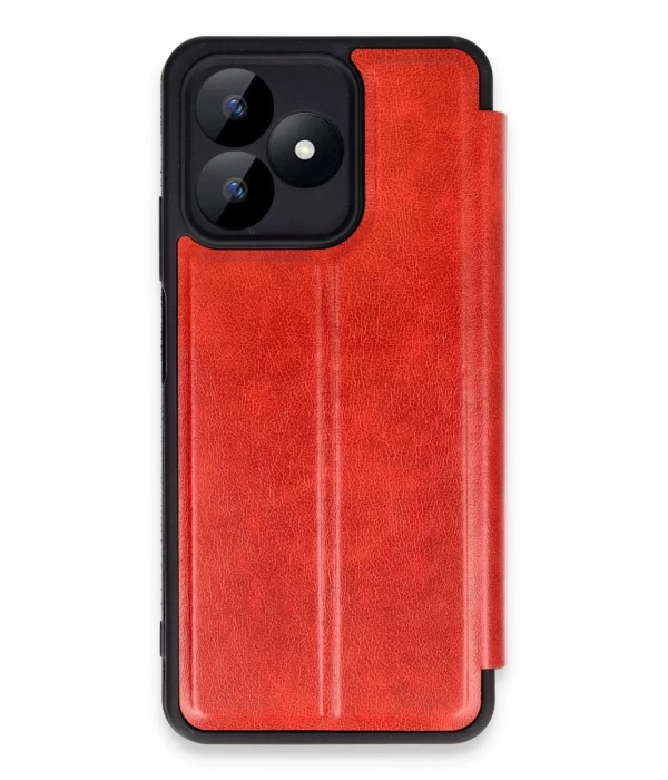 Newface Realme Note 50 4G Kılıf Flip Cover - Kırmızı